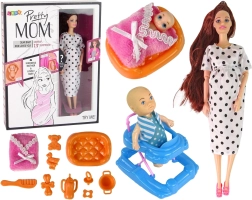 Lėlė su ilgais plaukais ir priedais vaikams