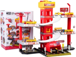 Daugiaaukštė gaisrininkų stovėjimo aikštelė su liftu ir priedais