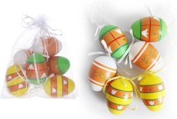 Dekoratyviniai plastikiniai marginti kiaušiniai 6 cm