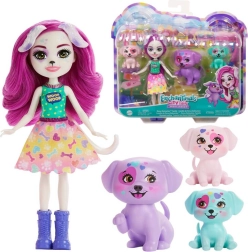 Enchantimals lėlė Dessa Dalmatian su miela dalmatinų šeimyna