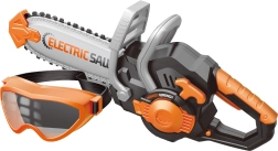 Grandininis pjūklas su apsauginiais akiniais