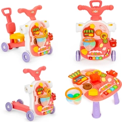 Stumdomas dviratukas, paspirtukas, interaktyvus mokomasis stalas 4 viename vaikams, raudonas