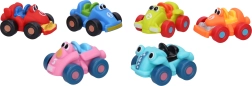 Minkštas lenktyninis automobiliukas mažiausiems, 7,8 cm