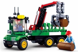 Sluban Ūkis Traktorius su rąstų priekaba