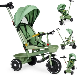 Vaikiškas triratukas 2 viename su stogeliu ir pasukama sėdyne ECOTOYS – žalias