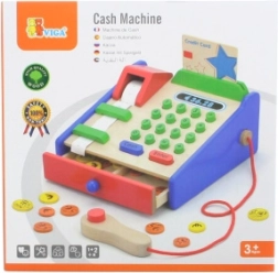VIGA medinė kasos aparatūra su priedais ir skeneriu montessori