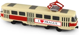 Metalinė retro tramvajus T3 Praha 16 cm su atidaromomis durimis