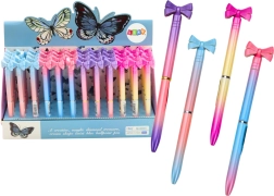 Rutulinis rašiklis su kaspinėliu, spalvotas, mėlynas rašalas 0,7 mm