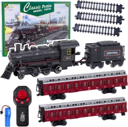 Klasikinis elektrinis traukinukas su 2,4 GHz nuotolinio valdymo pultu, šviesomis, garsais ir dūmais CLASSIC TRAIN
