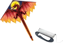 Didelis raudonas skraidantis aitvaras su ilga uodega 170 × 130 cm