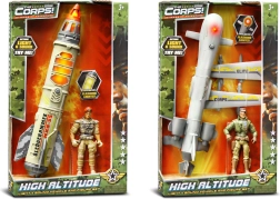 The Corps! karinis žaidimų rinkinys su raketa arba dronu, šviesos ir garso efektais