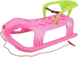 Plastikinės rogutės su atlošu Baby Mix Snow Star rožinės