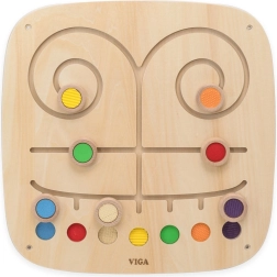 Viga Toys lavinamoji sieninė lenta su spalvotais takeliais