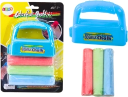 Kreidos rinkinys su laikikliu, storos šaligatvio kreidos, 3 vnt.