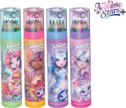 Spalvoti pieštukai NEBULOUS STARS tubelyje su drožtuku (18 spalvų)