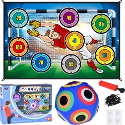 Futbolo žaidimo rinkinys su taikiniu ir šviečiančiu kamuoliu