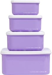 Keturių užkandinių dėžučių rinkinys A Little Lovely Company – Jednorožci