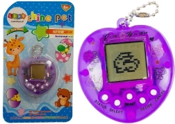 Elektroninis žaidimas Tamagotchi, violetinis, su trumpa grandinėle