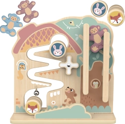 Wooden Activity Board and Marble Run 2-in-1 TOOKY TOY