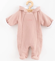 Kūdikių žieminis kombinezonas su gobtuvu New Baby Frosty, rožinis, dydis 68