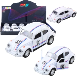 Klasikinis metalinis Vabalas 1:32 su atgaline trauka ir atidaromomis durimis – baltas