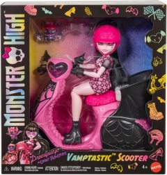Monster High Draculaura su vampyrišku motoroleriu ir šikšnosparniu