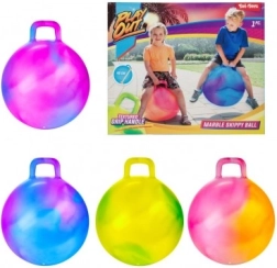 Šokinėjantis kamuolys su rankena 45 cm spalvotas