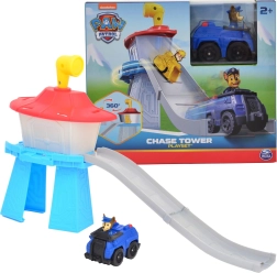 Paw Patrol mini bokštas su nusileidimo trasa ir Chase transporto priemone