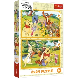 Puzzle 2x24 Disney Winnie the Pooh - A Day in the Garden