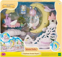 Sylvanian Families paradas tarp debesų – skraidantis lokomotyvas su mėnulio platforma ir lėktuvėliu