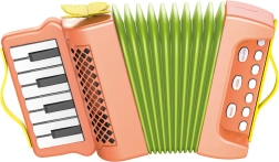 Vaikiška traukioji armonika akordeonas, 23 cm