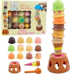 Įgūdžių žaidimas „Ledų bokštas“ – spalvoti rutuliukai, 17 dalių