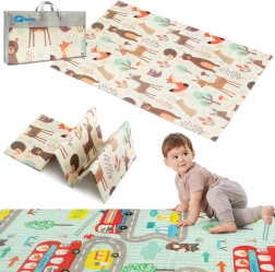 Humbi dvipusis sulankstomas XPE putų kilimėlis 120 × 180 miškas ir gatvelės