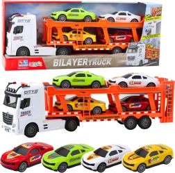 Tow truck set with 4 cars, lights and sounds