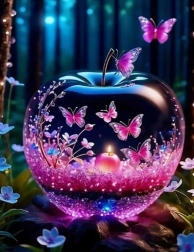 Deimantinis tapymas Stiklinis obuolys 30x40 cm