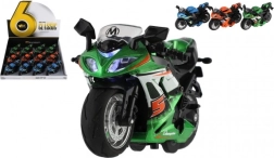 Atgal traukiamas lenktyninis motociklas su šviesomis ir garsu