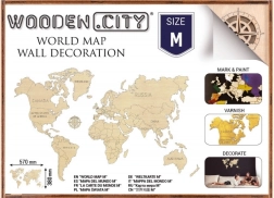 Medinis pasaulio žemėlapis M 57 × 38 cm WOODEN CITY