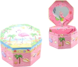 Muzikinė papuošalų dėžutė su flamingu