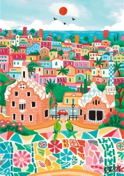 Dėlionė Premium Plus The Art of Colour: Barselona, Ispanija, 1000 detalių