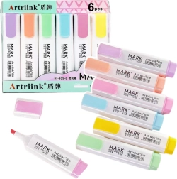 Pasteliniai mokykliniai žymekliai 6 vnt.