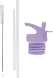 A Little Lovely Company užsukamo dangtelio, šepetėlio ir šiaudelio rinkinys nerūdijančio plieno buteliui 350 ml – Vienaragiai