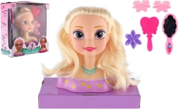 Šukavimo galva blondinė su priedais