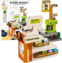 Vaikų kasos aparatas su kavine, su šviesomis ir garsais, 70 vnt.