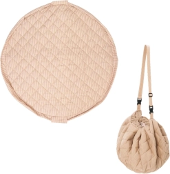 Play&Go Noomad Soft minkštas žaidimų kilimėlis ir žaislų krepšys Stripes brown
