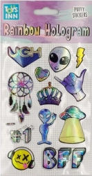 Holografiniai lipdukai Alien su vaivorykštės efektu
