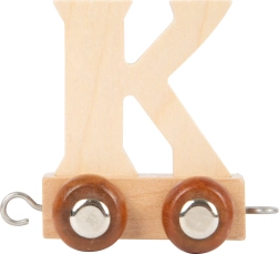 Wooden wagon with the letter K for small foot train sets