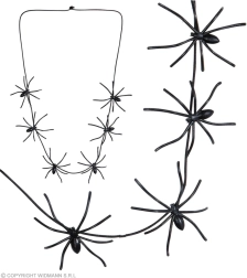 Black necklace with spiders
