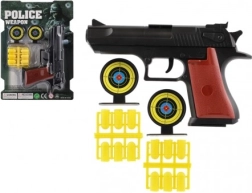 Plastikinis kamštelinis šautuvas su šoviniais ir taikiniais, 17 cm