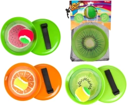 Lipnaus velcro gaudyklė su kamuoliuku, vaisių dizainas, 18 cm, 3 rūšys
