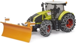 Bruder traktorius Claas Axion 950 su sniego grandinėmis ir peiliu